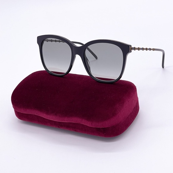 NEW GUCCI WOMEN BLACK GRAY CAT EYE SUNGLASSES GUCCI - Picture 2 of 9